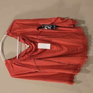 One Heart Red Boho Blouse